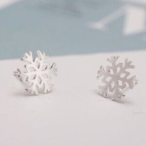 4/$25 Snowflakes Studs Earrings Holiday Winter Sterling Silver S925